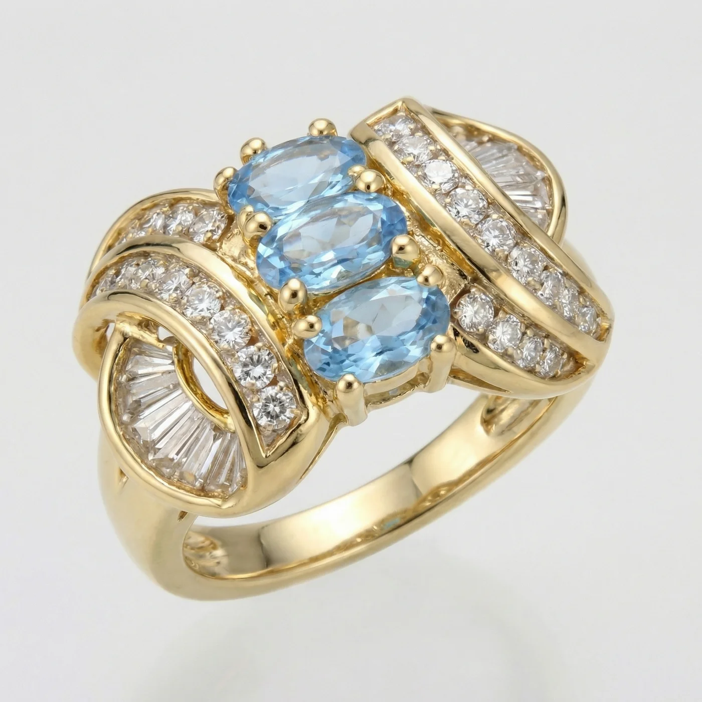 Double Scroll Tank — Aquamarine — front view