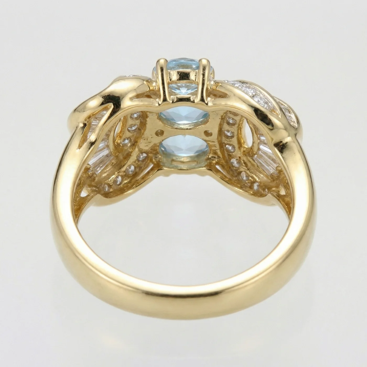 Double Scroll Tank — Aquamarine — three-quarter