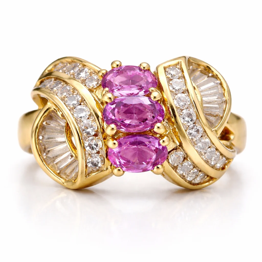 Double Scroll Tank — Pink Sapphire — front view