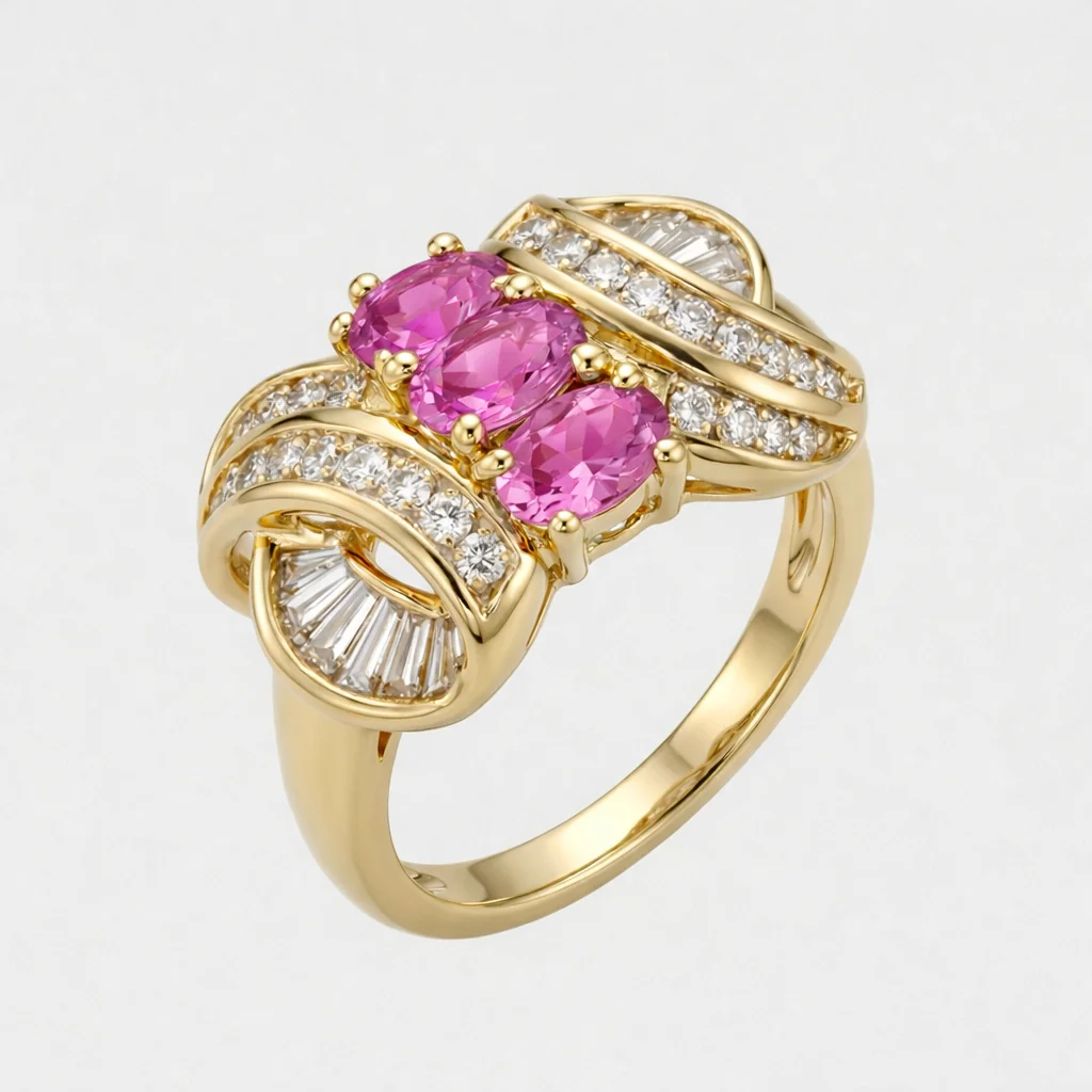 Double Scroll Tank — Pink Sapphire — three-quarter