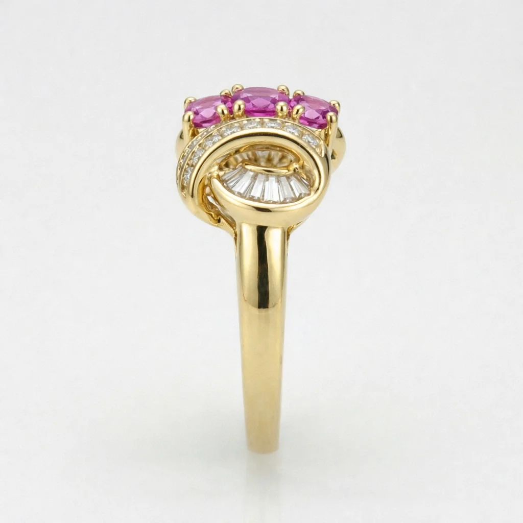 Double Scroll Tank — Pink Sapphire — profile view