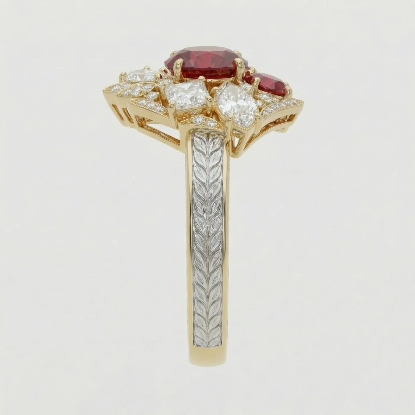 Floraison — side profile with engraved shank