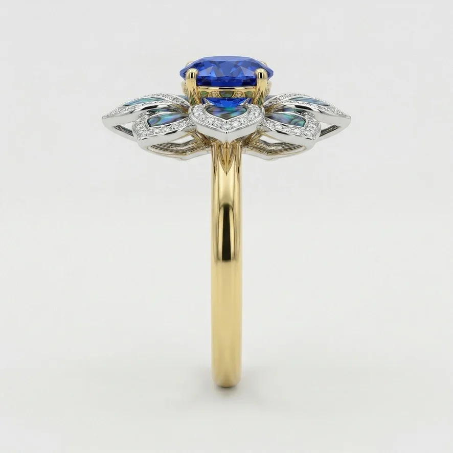 Pāua Tanzanite — side profile